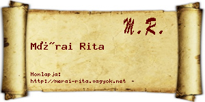 Mérai Rita névjegykártya