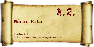 Mérai Rita névjegykártya