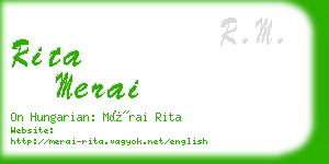 rita merai business card